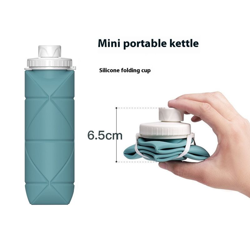 Bottiglia d'acqua portatile e pieghevole in silicone per bicicletta, fitness, sport all'aria aperta, anti-goccia, resistente, regalo_voghion.com