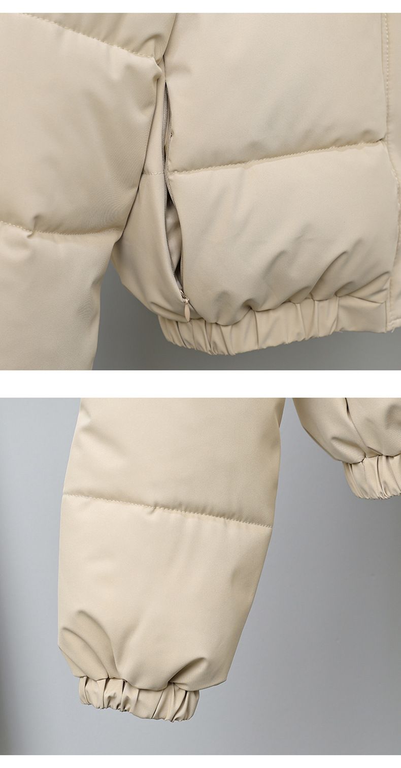 Damenbekleidung Kurze Pufferjacke für Damen mit Kunstpelzbesatz, Wintermantel mit Fleecefutter, übergroßer Parka mit Kapuze für Freizeit und Pendeln_voghion.com