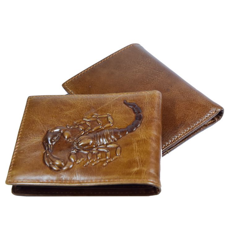 Moška denarnica Moška denarnica Scorpion Poslovna denarnica Retro kratka moška sponka za denar_voghion.com