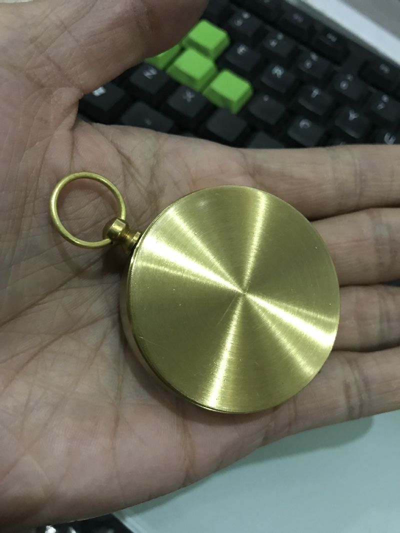 Reloj de bolsillo G50 de cobre puro con tapa abatible, brújula luminosa multifuncional para senderismo al aire libre._voghion.com