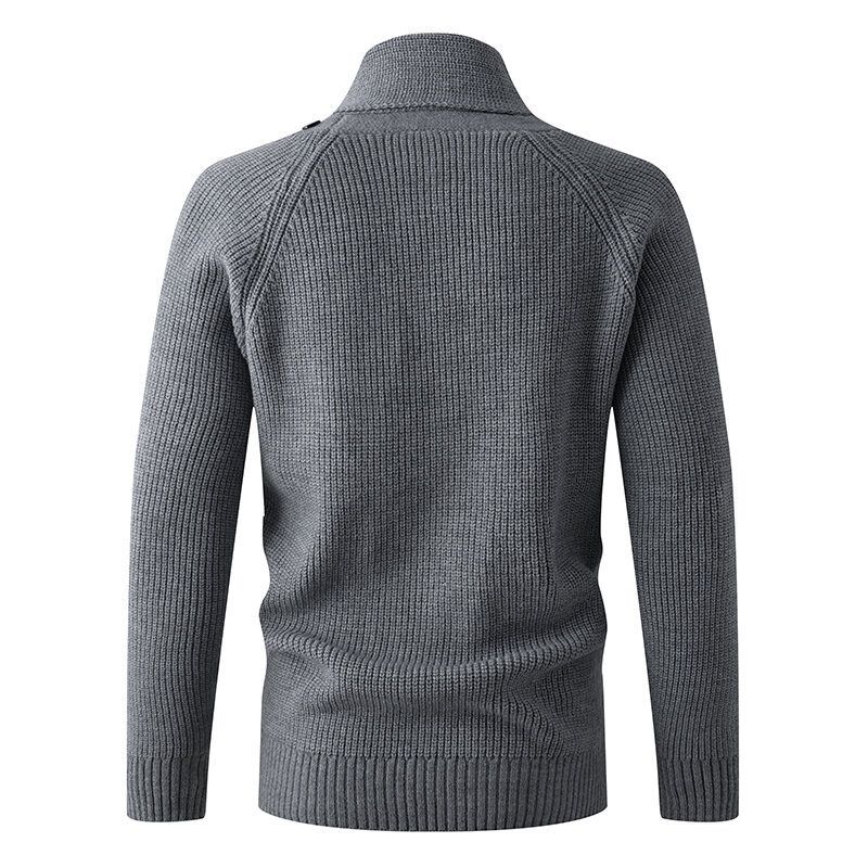 Men's High Neck Button Scarf Pullover Sweater – Winter Knitwear Casual Base Layer (Black, Red, Apricot, Grey, M-4XL)_voghion.com