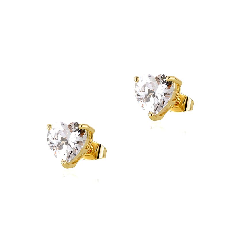 Orecchini scintillanti a forma di cuore con zirconi per donna, semplici ed eleganti, leggeri e lussuosi, raffinati orecchini alla moda con aghi in argento._voghion.com