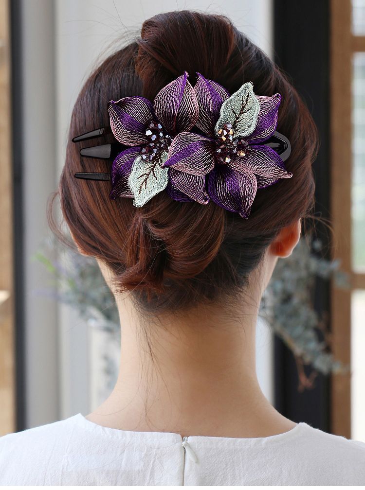 Explosion Entenschnabel Haarspangen Echtkupferdraht Clip Hinterkopf Platte Haar Top Clip Kopfschmuck weiblich Kristall elegant_voghion.com