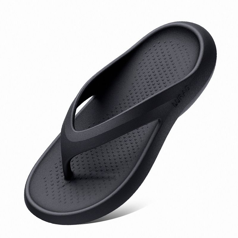 Herren Flip-Flops EVA Dickbesohlte Hausschuhe Sommer Anti-Rutsch Schwarze Fußsandalen Minimalistische Clip-On-Strandschuhe_voghion.com