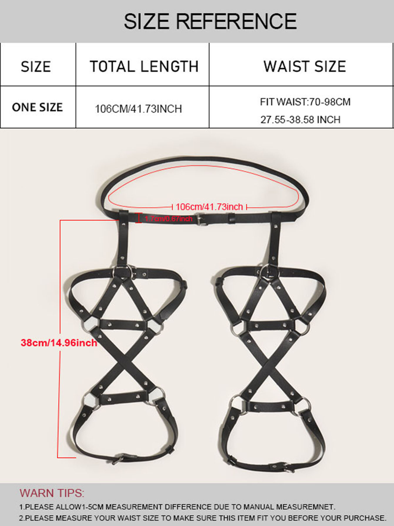 Cintura e passante per gambe punk da donna europea e americana Integrati Leggings regolabili sexy, esagerati e divertenti Cintura e cintura_voghion.com