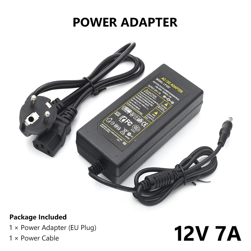 DC 12V 7A Plug Charger Universal US/EU/UK/AU 12V 7A AC100-240V To DC Power Supply Adapter Converter Module Stable High Power_voghion.com