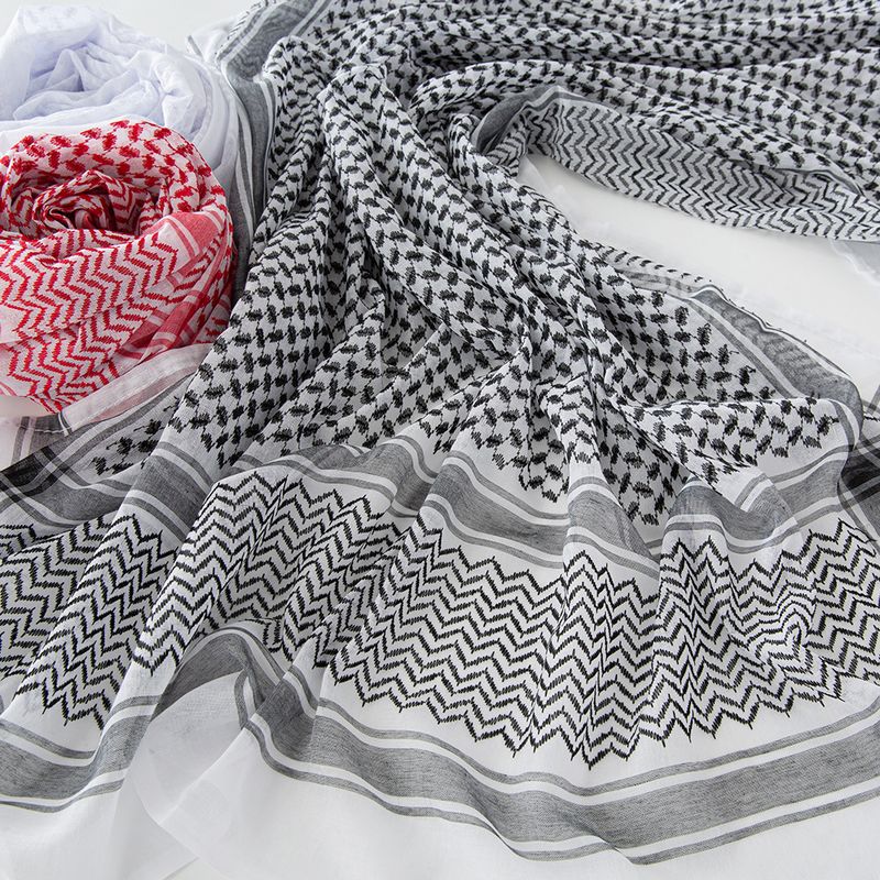 Bufandas para hombre Bufanda cuadrada de jacquard para exteriores Bufanda de estilo étnico Bufanda cuadrada resistente al viento_voghion.com