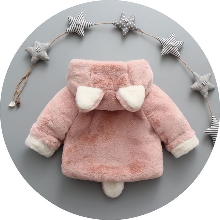 Katoenen gewatteerde winterjas voor baby's en meisjes met een verdikte fleecejas voor uitgaan, katoenen gewatteerde winterbontjas voor meisjes, katoenen gewatteerde jas_voghion.com