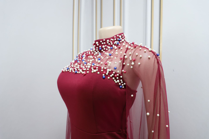 Kvinners mote beaded mesh kjole skjørt_voghion.com