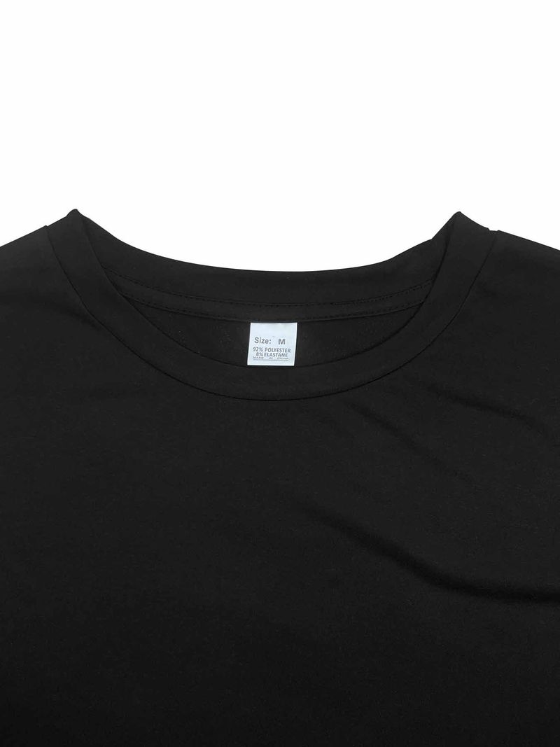Maglietta da uomo a maniche corte con scollo tondo ad asciugatura rapida, abbigliamento da allenamento per basket, corsa, sport e fitness_voghion.com