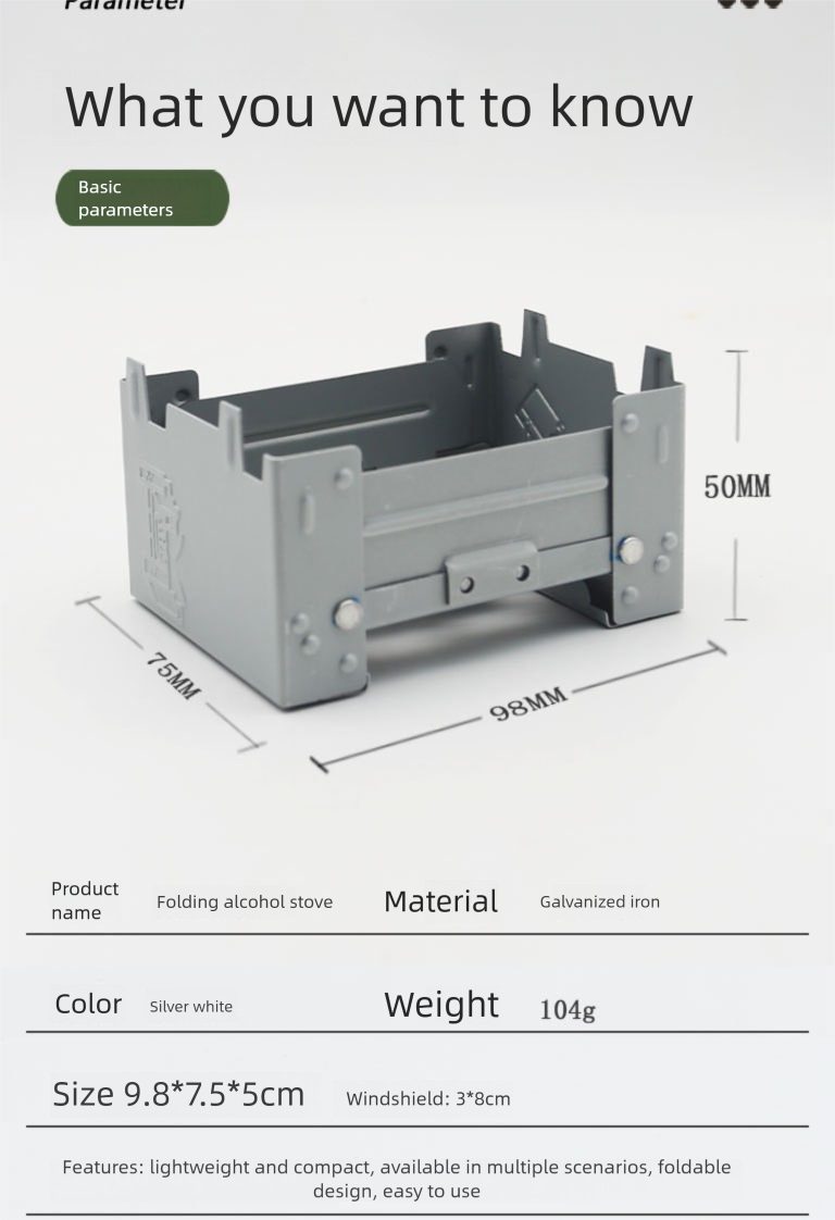 Outdoor Camping Portable Solid Alcohol German Style Folding Cartridge Stove Foldable_voghion.com