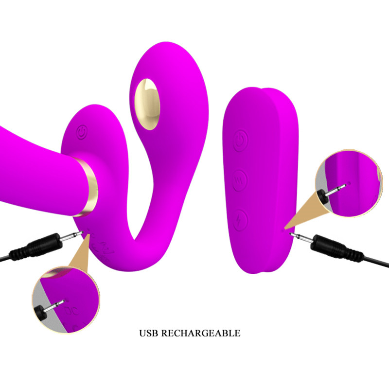 Dildo anale con doppio strap-on, controllo elettrico senza fili, vibratore per punto G e clitoride, per lesbiche, SM, strap-on_voghion.com