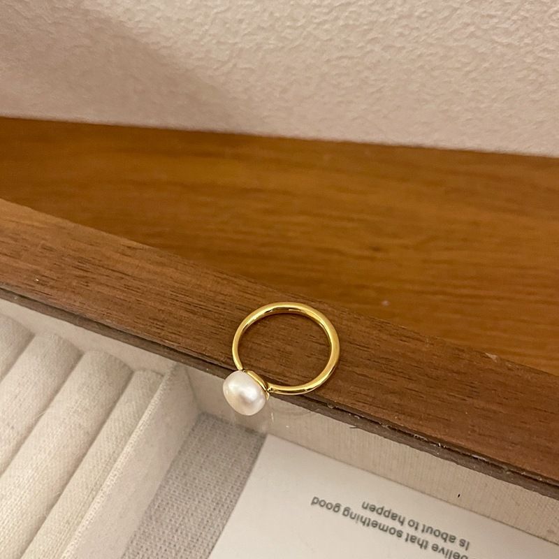 Shi Jia Light Luxury Mini Beaded Elastic Rope with No Hand Circumference Temperament Freshwater Pearl Ring_voghion.com