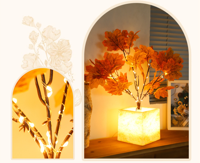 Neu LED Künstliche Form Blumentopf Dekorative Nachtlicht Atmosphäre Baum Lampe_voghion.com