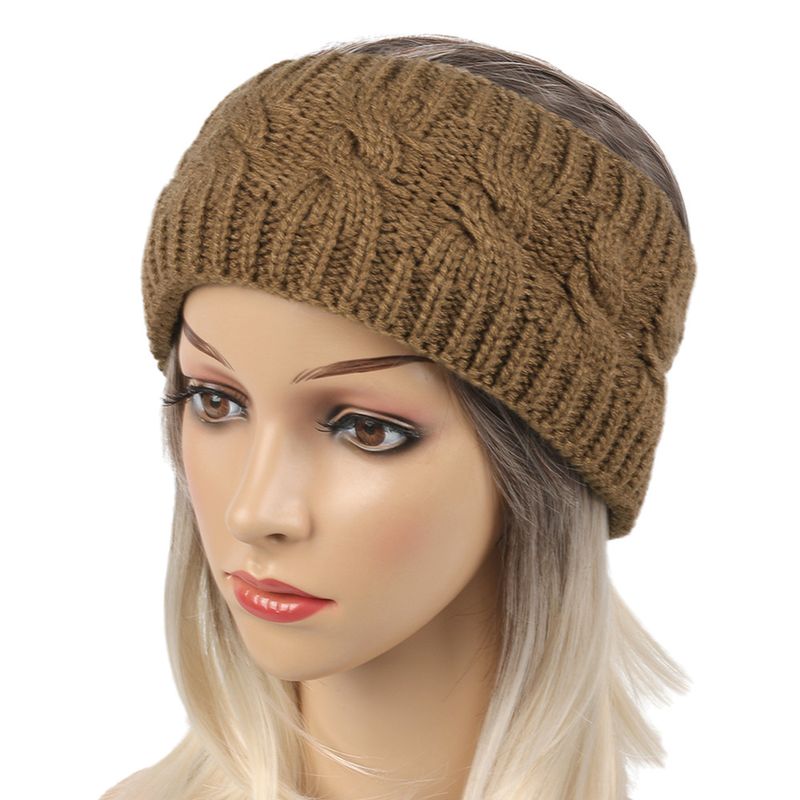 Bandeau en peluche tricoté en laine frite torsadée, couvre-chef élargi pour hommes et femmes, automne et hiver, chaud, sport, oreille_voghion.com