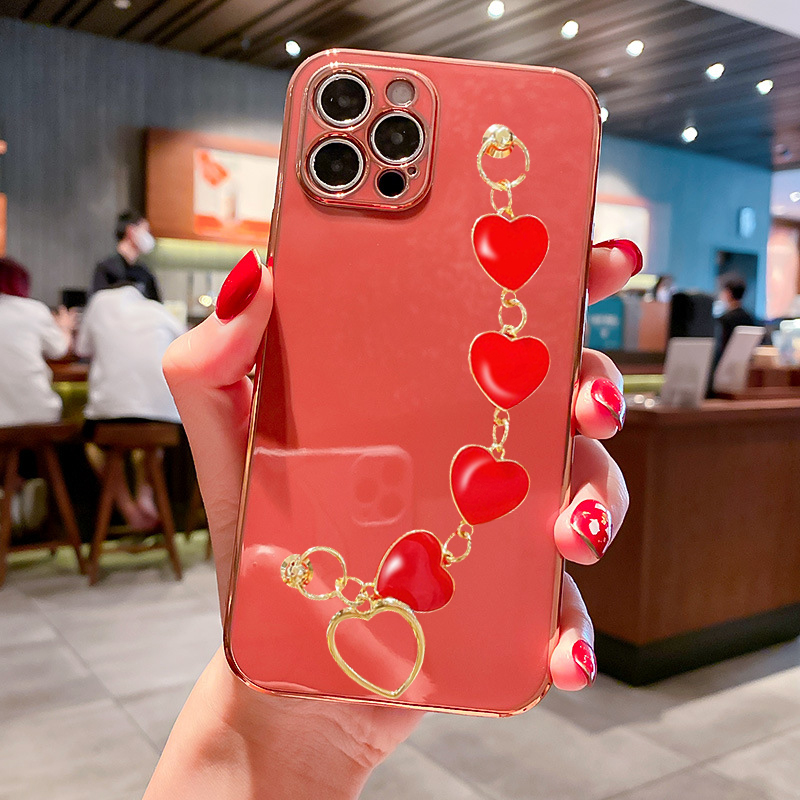 Hart Polsbandje Zachte Siliconen Telefoon Case Voor Xiaomi Redmi Note 10 pro 10s Plating achterkant Redmi Note 8 7 note9 9t 9A _voghion.com