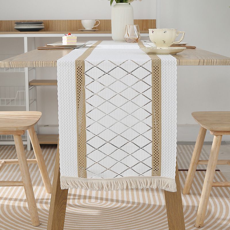 Long Tablecloth - Rustic Farmhouse Polyester Table Runner For Dining & Sideboard (Set Of 2)_voghion.com