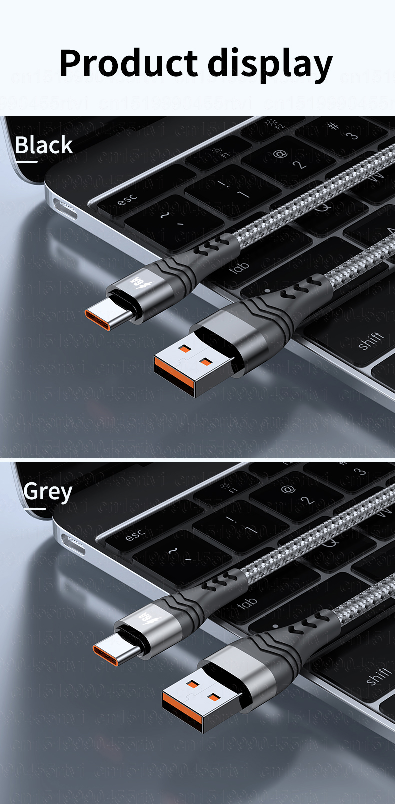 Type USB C Cable 6A 66W SCP For Huawei Mate 40 Pro 5A Fast Charging USB C Charger Cable Data Cord for Xiaomi S    able  _voghion.com