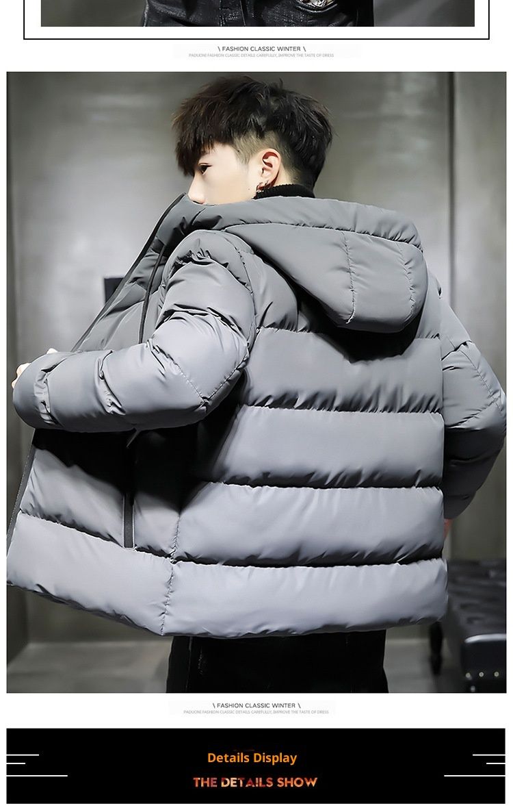 QFV507045555501<2 Modische kurze Herren-Winterjacke mit Kapuze, dick gefüttert, warm, aus Baumwolle, Großhandel, heißer Artikel_voghion.com