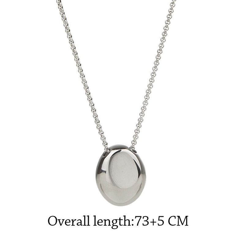 2025 Women Fashion Brand new matte metal oval pendant, geometric long women's sweater luxurious and charming fine necklace, artificial_voghion.com