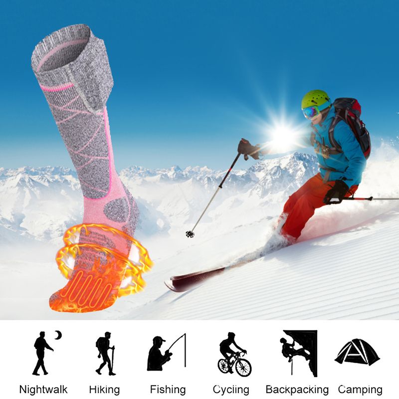Calentador de pies térmico de invierno para hombre, recargable, para deportes al aire libre, esquí, calcetines cálidos para motos de nieve y esquí_voghion.com