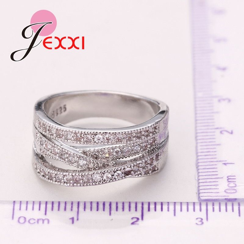 2025 Nouveautés Classiques Pure Sier Aiguille Bagues De Mariage Pour Femmes Bijoux Croix Style Zircone Cubique Géométrique Bijoux De Fiançailles_voghion.com