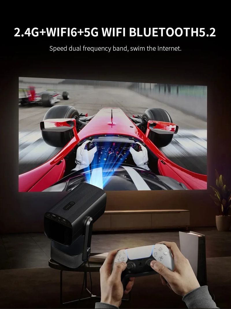 Proiettore portatile k2: 1080P, supporto 4K, Android 11.0, WiFi/Bluetooth, batteria a lunga durata, messa a fuoco automatica e Keystone_voghion.com