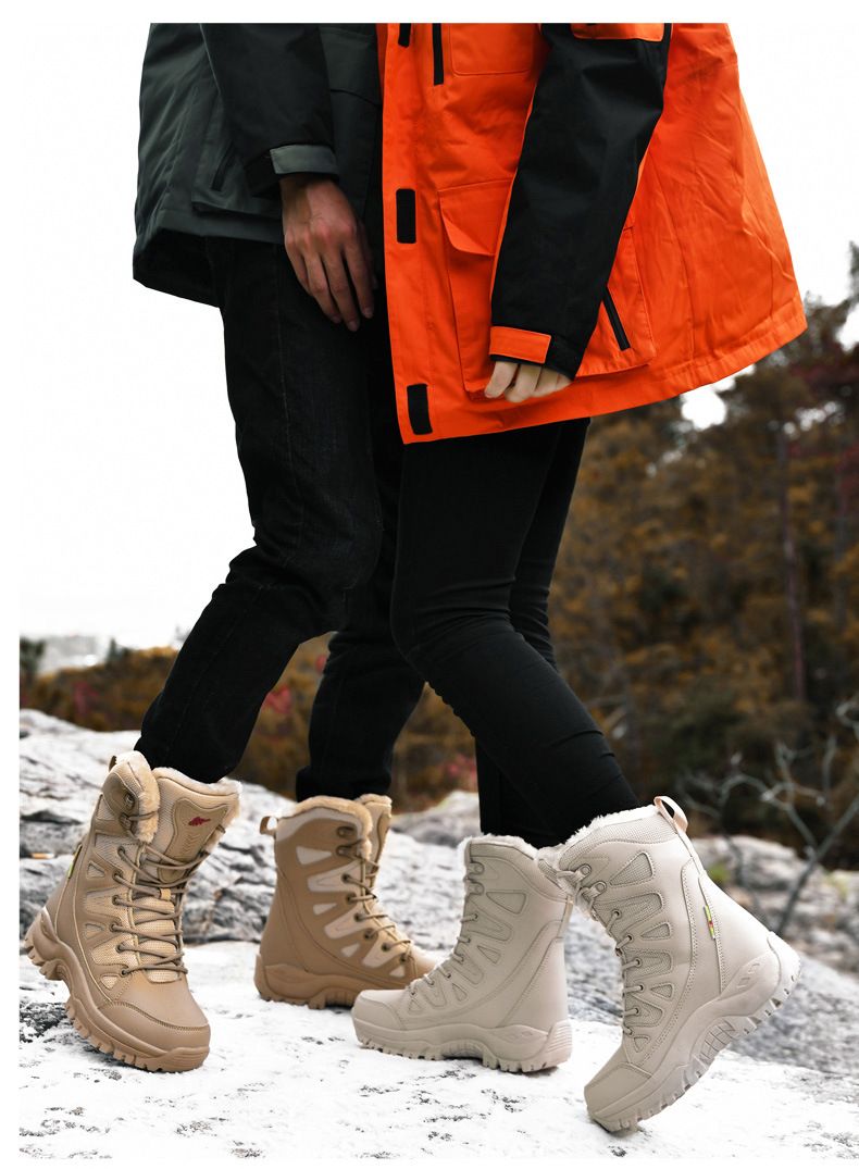 Men's & Women's High Top Winter Boots - Waterproof Snow Boots With Fleece Lining For Outdoor, Hiking, And Casual Wear - Multiple Colors & Sizes_voghion.com