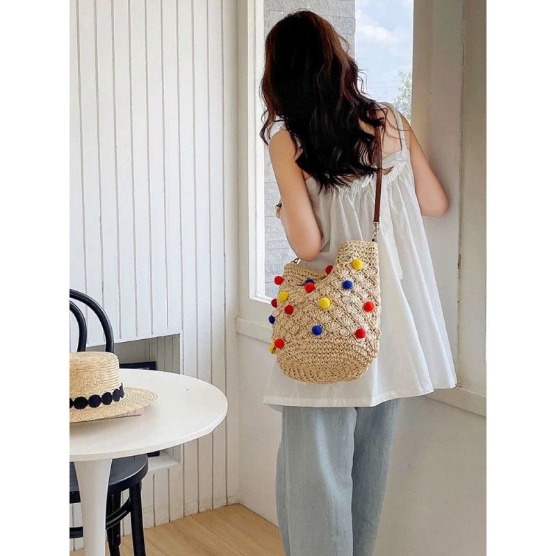 Borsa a tracolla casual in maglia con frange da donna_voghion.com