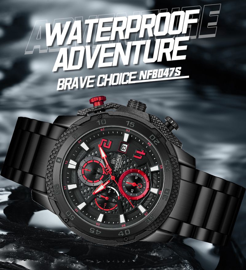 Edelstahl-Herrenuhr, wasserdicht, Leuchtzifferblatt mit Chronograph, Herren-Armbanduhr für Freizeit und Business_voghion.com