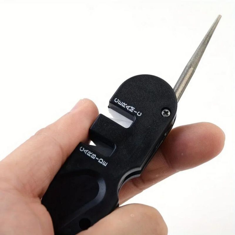 Portable Tungsten Ceramic Carbide Knife Whetstone Sharpener Tool Camp Outdoor Knife Sharpener_voghion.com