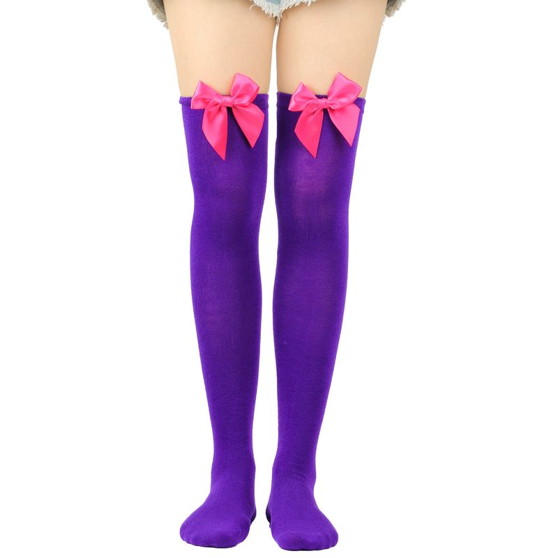 Calze sexy con fiocco per San Valentino sopra il ginocchio, calze alte, calze da donna, calze per feste di appuntamenti_voghion.com