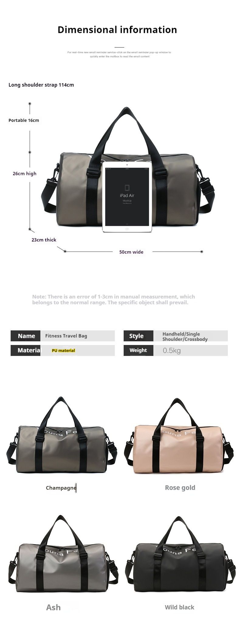 Fashionable new travel handbag, luggage bag, travel storage bag, shoulder bag, women's waterproof storage bag_voghion.com