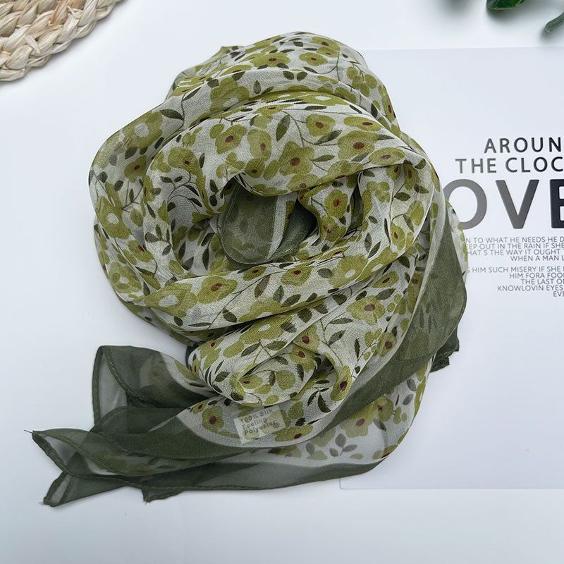 Sciarpa sottile Four Seasons per donna, scialle lungo e versatile in seta di gelso di alta qualità, sciarpa di garza, telo da mare_voghion.com