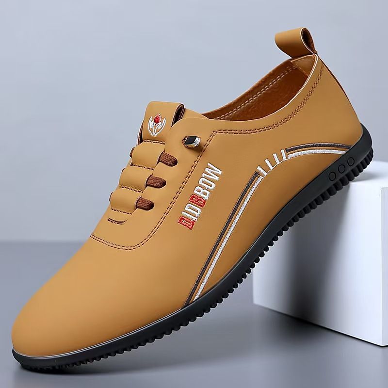 2025 Nieuwe lente- en herfstschoenen voor zakelijke casuals, dunne leren schoenen met zachte zool, lichtgewicht instappers voor heren_voghion.com