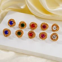 Cross-border hot earrings fashion stainless steel earrings trend simple twisted round ladies earrings jewelry wholesale_voghion.com