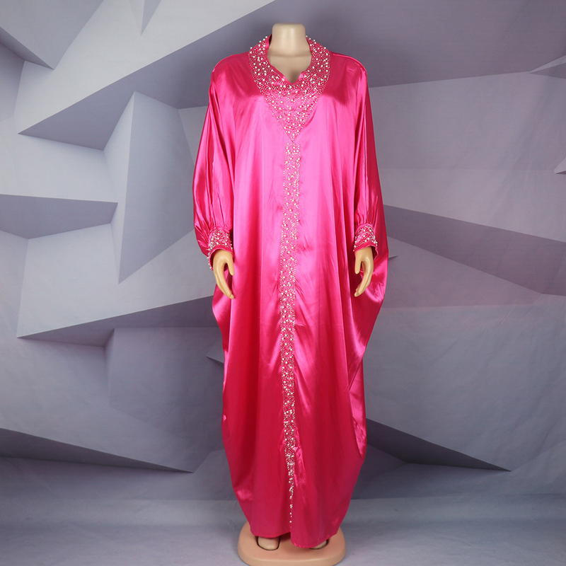 Dametøj plus size kjole rayon flagermusærmer plus size morgenkåbe varme rhinsten og kanonperler afrikansk tøj_voghion.com