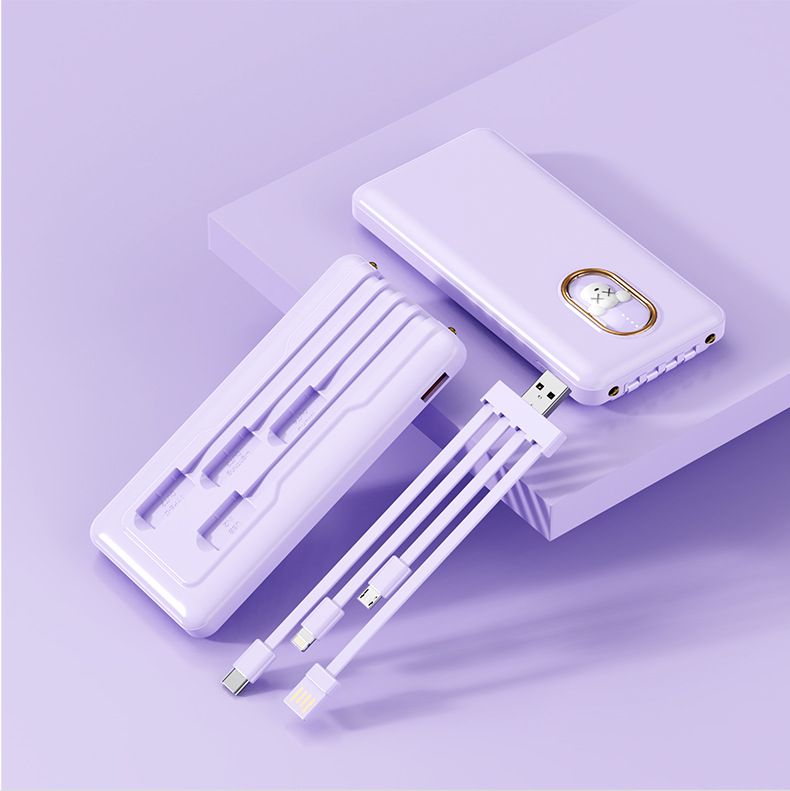 Cue Pe Large Capaciy Comes wih Cable Bank 20000mAh Fas Charging Porable and Compac Mobile Power Supply_voghion.com