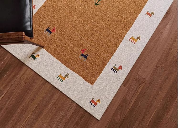 Bohemian Abstract Rug – Vintage Tribal Floor Mat For Sofa & Coffee Table, Nordic Minimalist Washable Area Carpet_voghion.com