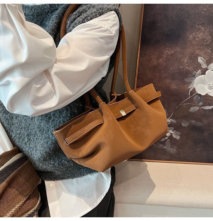 Borsa a secchiello in pelle scamosciata casual alla moda 2025, nuova borsa a tracolla grande e capiente per pendolari, borsa a mano in pelle nabuk_voghion.com