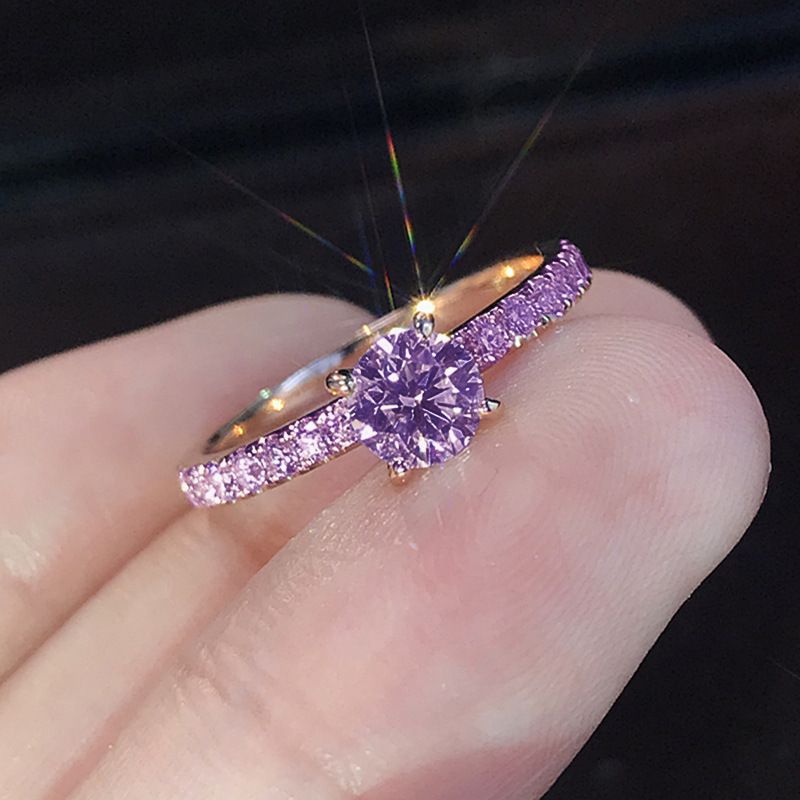 Anello Sanjie semplice S925 placcato in argento con zircone simulato, si prega di ordinare una fede nuziale_voghion.com