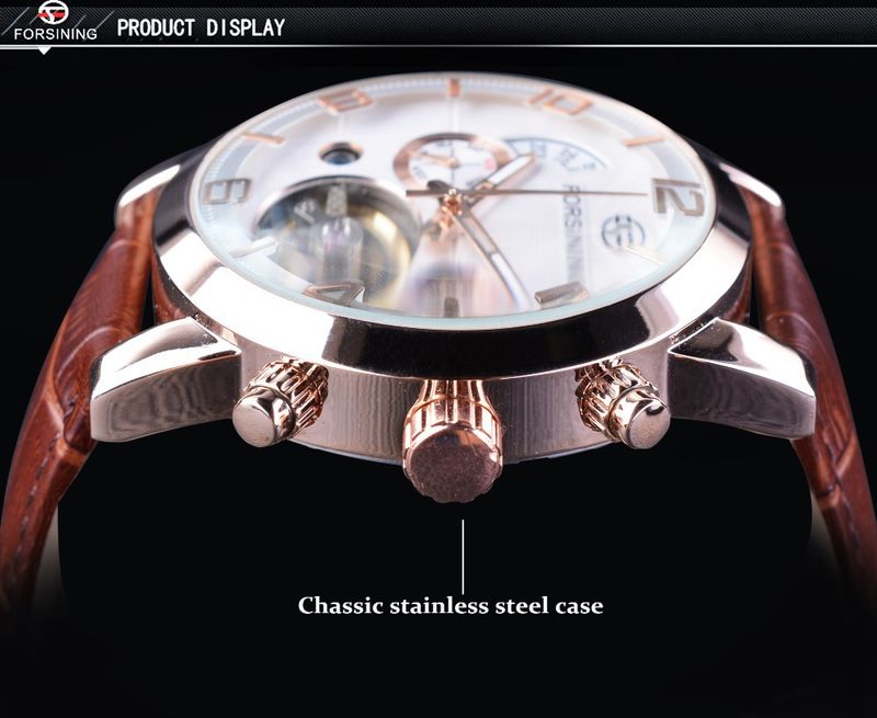 Orologio automatico di lusso da uomo con tourbillon e quadrante grande, cinturino in vera pelle, fibbia in acciaio inossidabile, vetro minerale, orologio casual alla moda_voghion.com