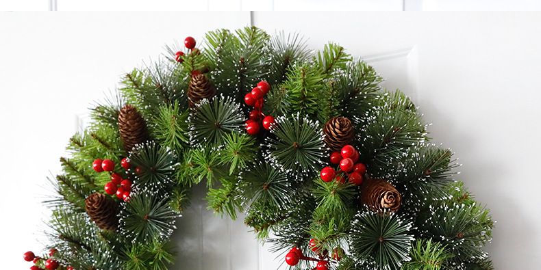 Christmas Wreath With Pine Cones & Berries - 60cm/50cm/40cm/30cm/20cm Rustic Holiday Decor For Door, Window_voghion.com