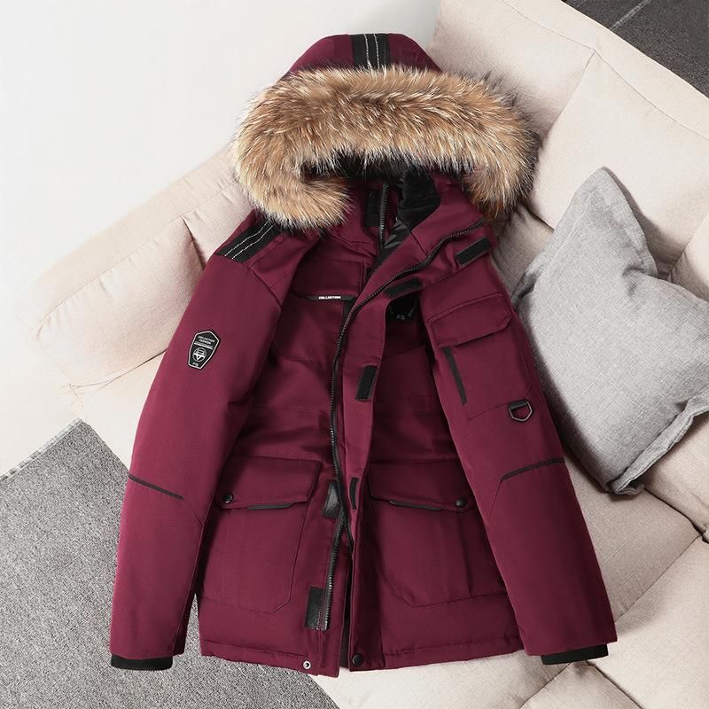 Laufende Daunenjacke im gleichen Stil für koreanische Arbeitskleidung, mittellang bis lang, verdickte Winterjacke für Herren im neuen Stil von 2023, Paarjacke_voghion.com