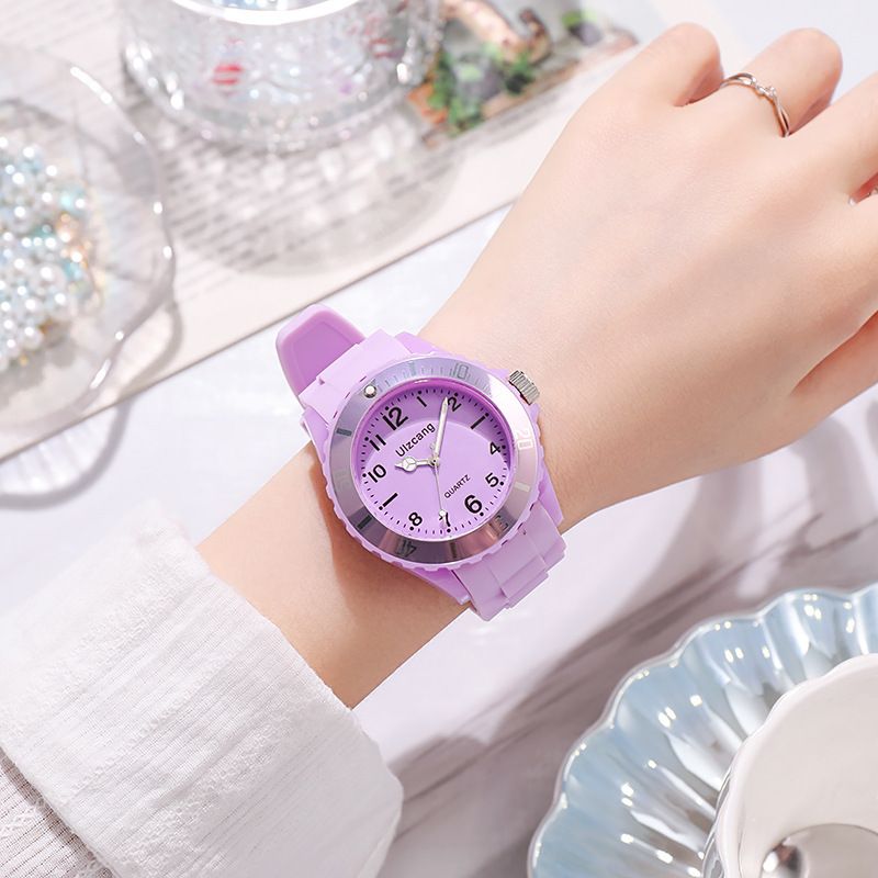 Nuovo orologio coreano rotondo per studenti maschi e tempo libero femminile, multifunzionale, quadrante girevole, orologio al quarzo alla moda_voghion.com