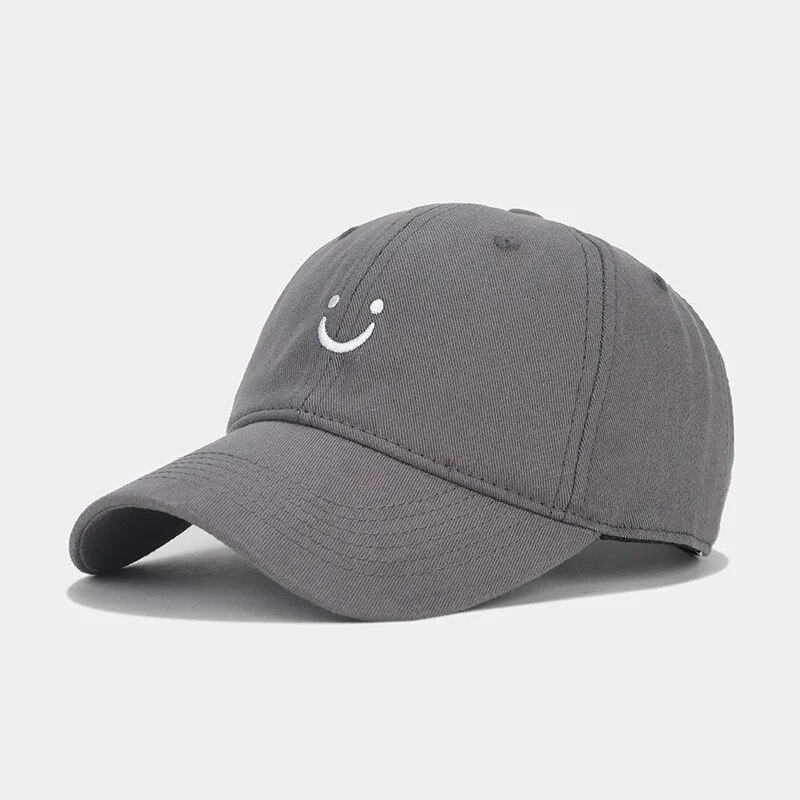 Smiley Face Trucker Washed Dad for Men Women Cute Baseball Caps Unstructured Smile Embroidered Hat_voghion.com
