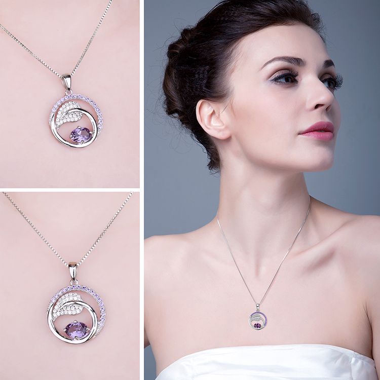 Gioielli in pronta consegnaPalace Leaf 1ct Alessandrite creata Zaffiro Sterg Sier Collana con ciondolo per donna Gioielli con pietre preziose Nessuna catena_voghion.com
