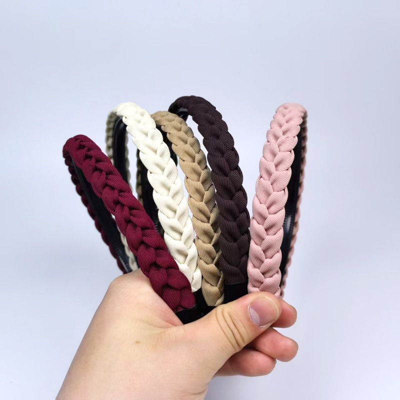 Fascia per capelli intrecciata antiscivolo di alta qualità con denti, elegante accessorio per capelli versatile, alla moda e intrecciata a mano._voghion.com