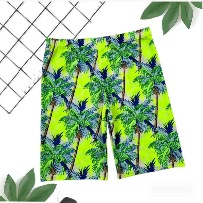 Hot selling five point swimming trunks, men's printed swimming trunks, flat angle extended swimming trunks, high elastic swimming trunks_voghion.com