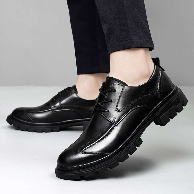 Large Size 45 46 47 Autumn Winter New Business Casual Men's Genuine Leather Soft Sole Derby Shoes_voghion.com